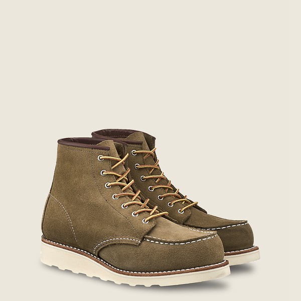 Heritage Støvler Dame - Red Wing 6-Inch Classic Moc – Short Mohave Læder - Olivengrøn - YRMJKB-805